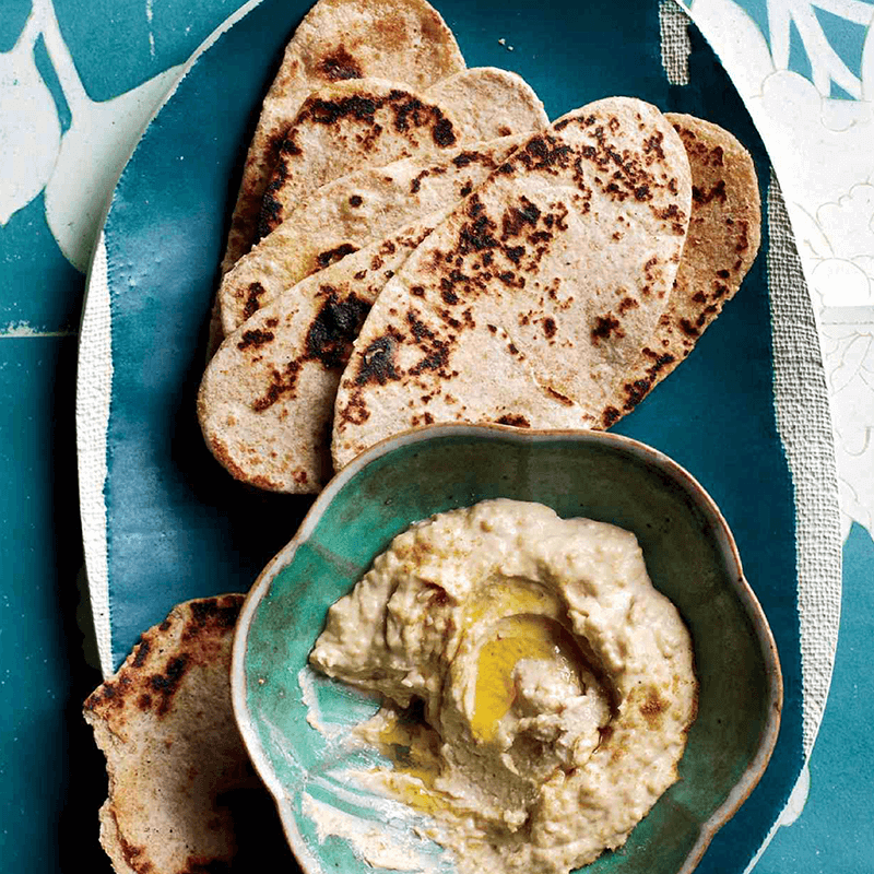 Unleavened Bread With Hummus Unleavened Bread With Hummus